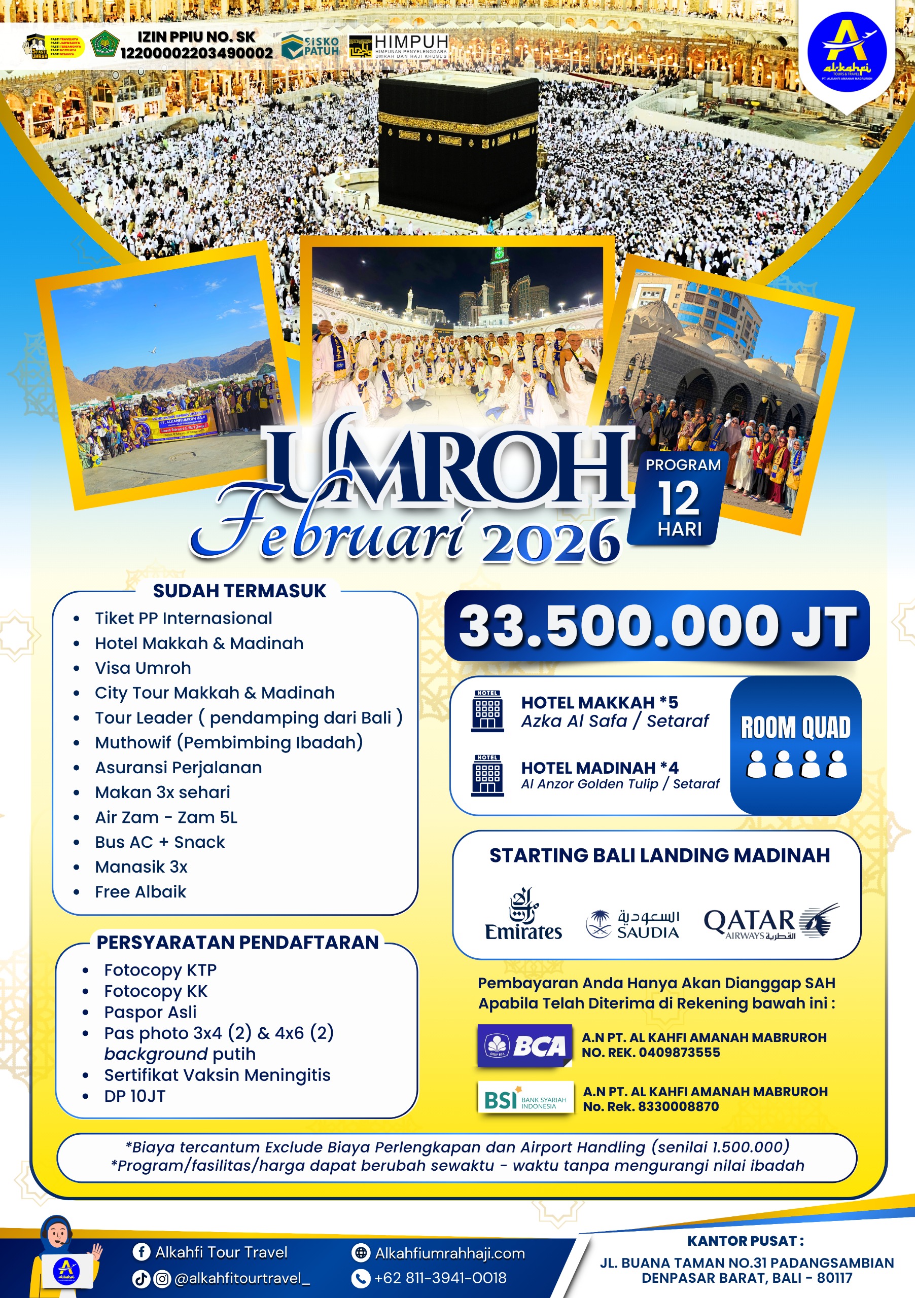 Umroh Reguler 05 februari 2026 Alkahfi