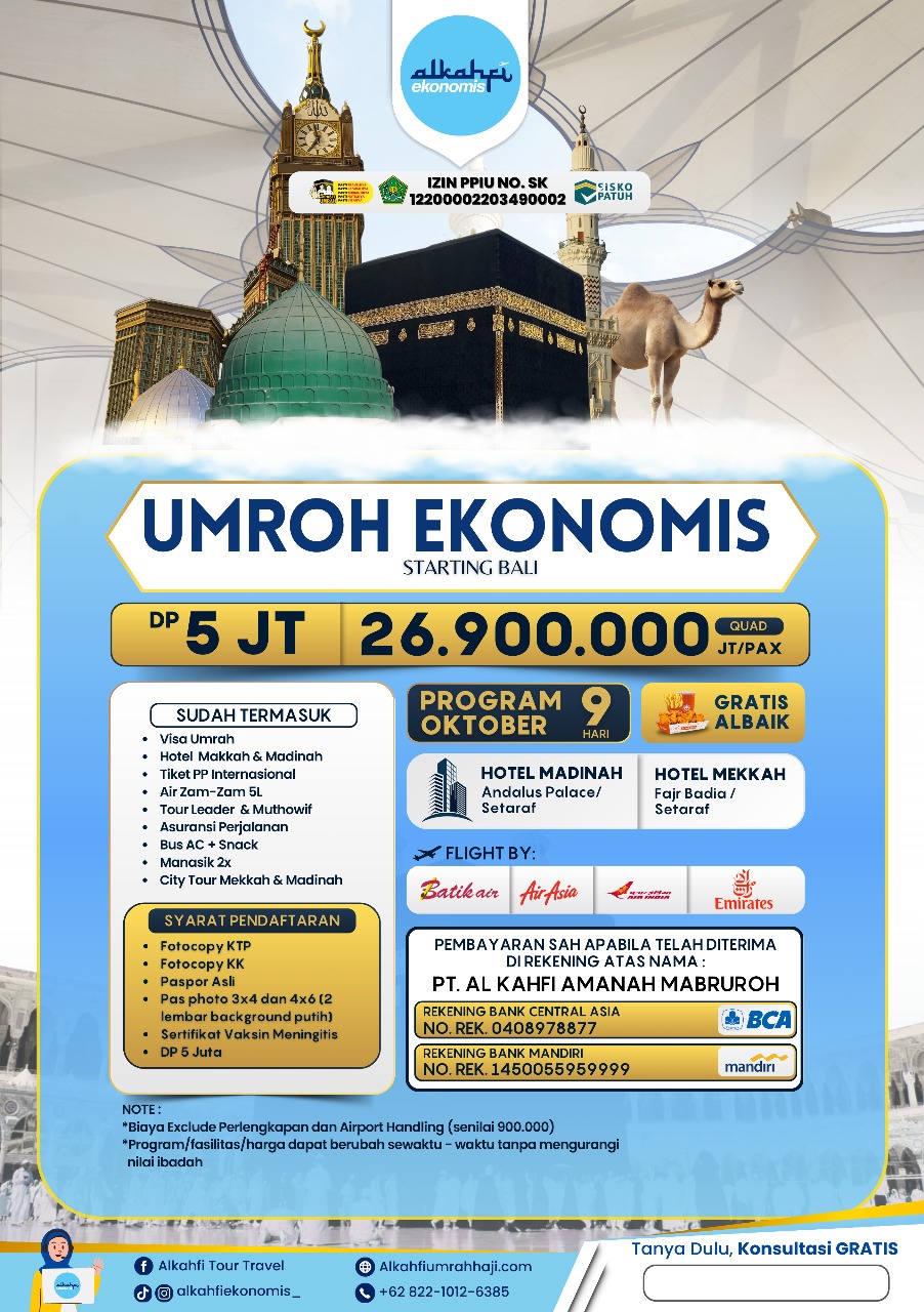 Umroh Ekonomis 14 oktober 2025