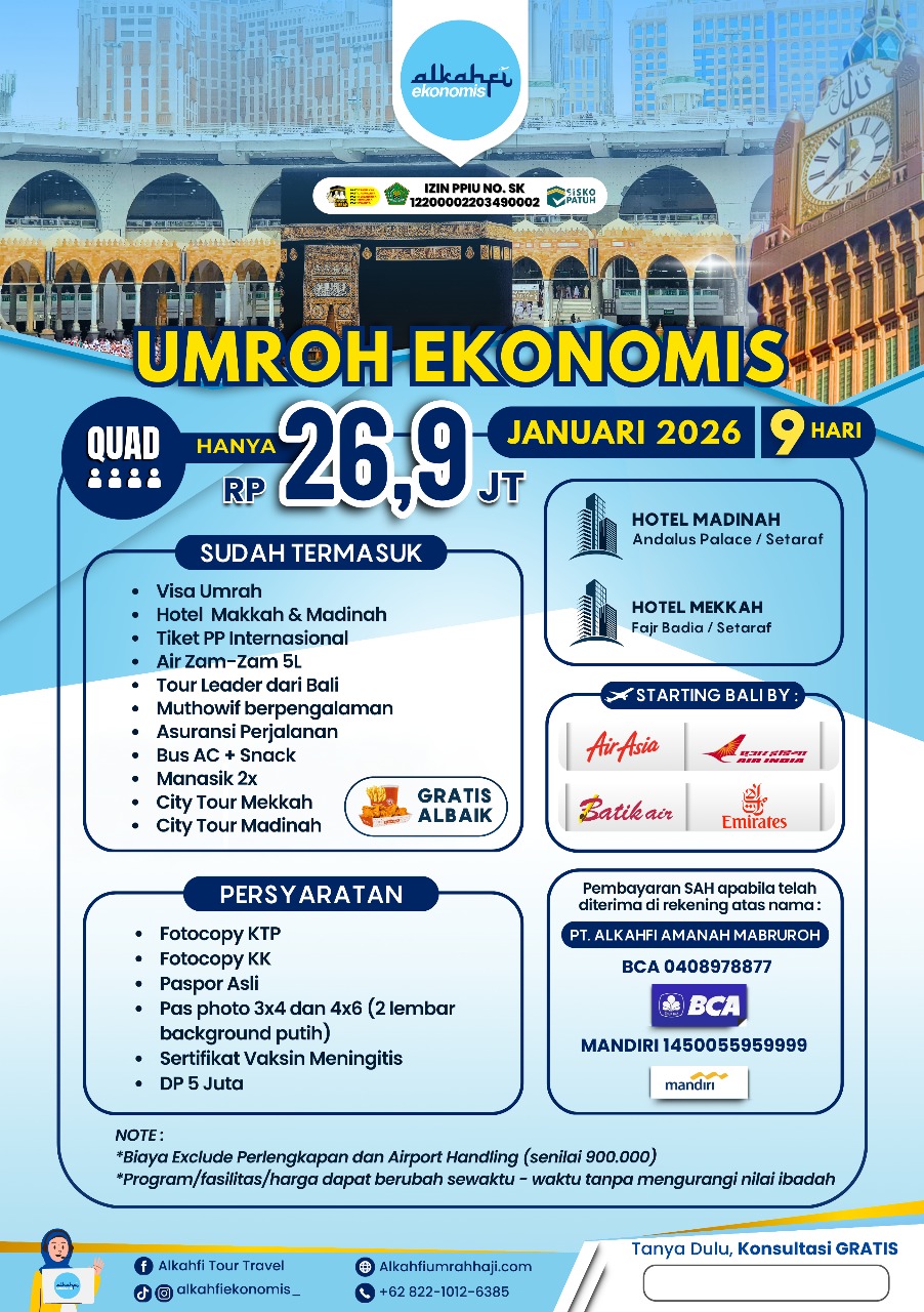 Umroh Ekonomis 28 januari 2026