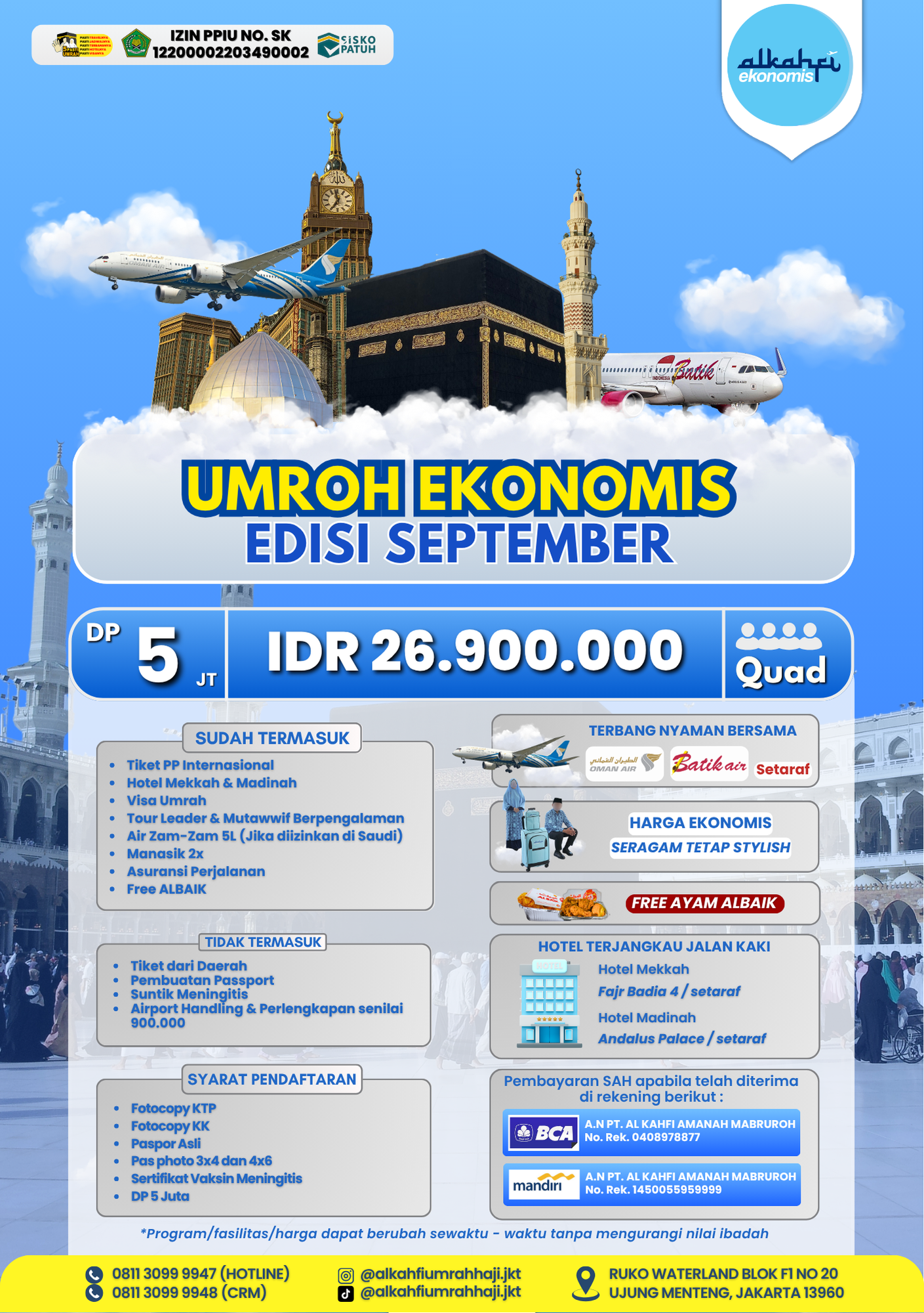 Umroh Ekonomis September Alkahfi